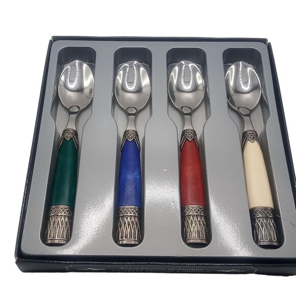 Reproduction Antique European 4-Piece Spoon Flatware Spreaders Collection Set - Picture 2 of 12
